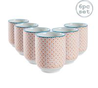 Nicola Spring Hand-Printed Tumblers - 280ml - Pack of 6 in Orange Nicola Spring Orange