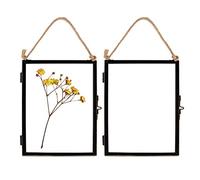 Nicola Spring Hanging Metal Photo Frames 5x7 Inch (14 x 18.5cm) - Set of 2 Black Vintage Glass Picture Frames with Rope for Wall Display - Rustic Industrial Home Décor for Photos & Artwork