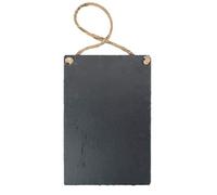 Nicola Spring Hanging Slate Chalkboard - 30x20cm Rustic Blackboard with Rope for Kitchen, Café, Garden or Restaurant - Reusable Natural Slate Memo Message Board - Home Décor Gift Idea