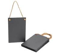 Nicola Spring Hanging Slate Chalkboard - Pack of 6-30x20cm Rustic Blackboard with Rope for Kitchen, Café, Garden or Restaurant - Reusable Natural Slate Memo Message Board - Home Décor Gift Idea