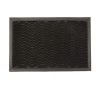 Nicola Spring Heavy Duty Door Mat - 60 X 40Cm - Black Waves, Black