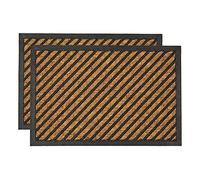 Nicola Spring Heavy Duty Door Mats 60 x 40cm - Pack of 2 Non Slip Indoor Outdoor Doormats Durable with PVC Backing Dirt Trapper for Home Porch Hallway
