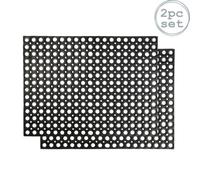Nicola Spring Heavy Duty Door Mats - 80 X 60Cm - 2X Rubber Indoor Outdoor Floor Mat Dirt Trapper Rug Non Slip Doormat