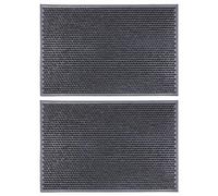 Nicola Spring Heavy Duty Rubber Door Mats - 60 x 40cm - Black Classic - Pack of 2 - Decorative Indoor Front Door Floor Mat Entry Dirt Trapper Rug Outdoor Boot Scraper Non Slip Backing Doormat