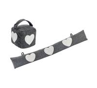 Nicola Spring Herringbone Door Stop & Draught Excluder Set - Heart