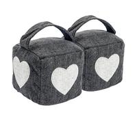 Nicola Spring Herringbone Door Stops - 16 X 16Cm - Heart - Pack Of 2