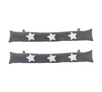 Nicola Spring Herringbone Draught Excluders - 78.5cm - Star - Pack of 2 in Grey Nicola Spring Grey