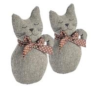 Nicola Spring Jasper The Cat Door Stops - 16 x 25cm - Grey - Pack of 2 - Indoor Vintage Interior Decorative Weighted Door Stopper Animal Doorstop for Home, Office Doors