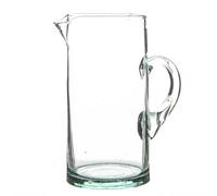 Nicola Spring Jebel Recycled Glass Jug - Moroccan Water Juice Kitchen Serving Pitcher - 1 Litre - Clear