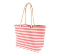 Nicola Spring Large Striped Canvas Tote Beach Bag - 55cm x 36cm in Pink | Size: 55 cm x 36 cm Nicola Spring Pink 55 cm x 36 cm