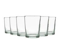 Nicola Spring Meknes 215Ml Glass Tumblers - Hand-Blown Moroccan Recycled Whisky Water Drinking Glasses - Clear Glass - Set Of 6