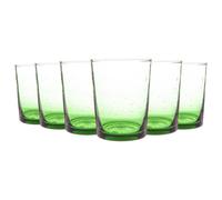 Nicola Spring Meknes 215ml Tumblers Hand-Blown Repurposed Moroccan Glasses Set of 6 in Green Nicola Spring Green