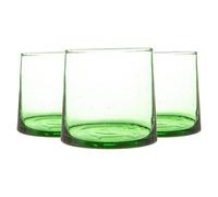 Nicola Spring Merzouga Recycled Glass Tealight Holders - Moroccan Decorative Home Candle Lantern - 7Cm - Green - Pack Of 3