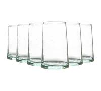 Nicola Spring Merzouga Recycled Highball Glasses - Moroccan Water Juice Drinking Glasses - 320Ml - Clear - Pack Of 6