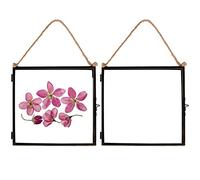 Nicola Spring Metal Photo Frames - Fits Photo Size 8 x 8 (20 x 20cm) - Pack of 2 - Black Picture Frame Multi Orientation Freestanding Square Certificate Display Poster Case