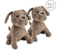 Nicola Spring Milo The Dog Door Stops - 19 X 26.5Cm - Brown - Pack Of 2