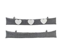 Nicola Spring Mismatched Herringbone Draught Excluder Set - 78.5cm - Draught Stopper in Grey Nicola Spring Grey