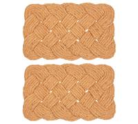 Nicola Spring Natural Coir Knotted Door Mat - 68cm x 43cm - Pack of 2 in Brown | Size: 70 cm diameter Nicola Spring Brown 70 cm diameter