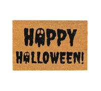 Nicola Spring Non-Slip Halloween Theme Door Mat - Natural Coir, Indoor Outdoor - 60cm - Happy Halloween Ghost