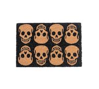 Nicola Spring Non-Slip Halloween Theme Door Mat - Natural Coir, Indoor Outdoor - 60cm - Skulls