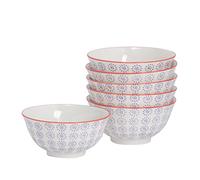 Nicola Spring Patterned Cereal Bowl - Purple - 16cm - Pack of 6