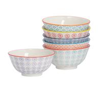 Nicola Spring Patterned Cereal Bowls - 6 Colours - 16cm - Pack of 6