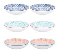 Nicola Spring Patterned Pasta Bowls - 3 Colours - Pack of 6