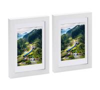 Nicola Spring Photo Frames With 4" X 6" Mount - 5" X 7" - White/white - Pack Of 2