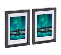 Nicola Spring Photo Frames With 4" X 6" Mount - A5 (6" X 8") - Black/white - Pack Of 2