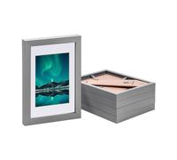 Nicola Spring Photo Frames with 4" x 6" Mount - A5 (6" x 8") - White Mount - Pack of 5 in Grey Nicola Spring Grey