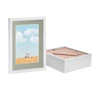 Nicola Spring Photo Frames with A5 Mount - A4 (8" x 12") - Grey - Pack of 5 in White Nicola Spring White