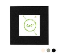 Nicola Spring Picture Mount For 4 X 4" Frame - Photo Size 2 X 2" - Black