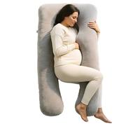 Nicola Spring Pregnancy Pillow for Sleeping - U Shaped Full Body Maternity Pillow with Storage Bag, Pregnancy Support Pillow for Back, Belly, Hips, Legs & Neck, Side Sleeper Cushion, Grey