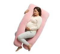 Nicola Spring Pregnancy Pillow for Sleeping - U Shaped Full Body Maternity Pillow with Storage Bag, Pregnancy Support Pillow for Back, Belly, Hips, Legs & Neck, Side Sleeper Cushion, Pink