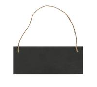 Nicola Spring Rectangle Slate Memo Board with Rope - 25cm x 10cm - Black | Size: 25 cm x 10 cm Nicola Spring Black 25 cm x 10 cm