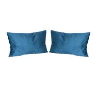 Nicola Spring Rectangle Velvet Cushions - 60Cm X 40Cm - Blue - Pack Of 2