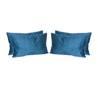 Nicola Spring Rectangle Velvet Cushions - 60Cm X 40Cm - Blue - Pack Of 4