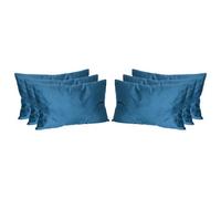 Nicola Spring Rectangle Velvet Cushions - 60Cm X 40Cm - Blue - Pack Of 6