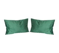Nicola Spring Rectangle Velvet Cushions - 60Cm X 40Cm - Green - Pack Of 2