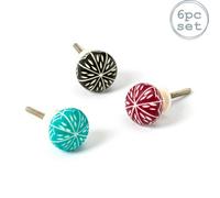 Nicola Spring Resin Cabinet Knobs - 3 Colours - Pack Of 6