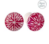 Nicola Spring Resin Cabinet Knobs - Dark Red - Pack Of 6