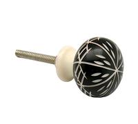 Nicola Spring Resin Cupboard Drawer Handle Knob - Black