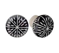 Nicola Spring Resin Cupboard Drawer Handle Knobs - Black - Pack of 24