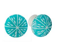 Nicola Spring Resin Cupboard Drawer Handle Knobs - Turquoise - Pack of 12