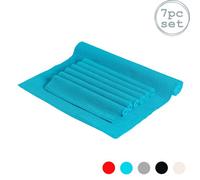Nicola Spring Ribbed Cotton Placemats With Table Runner - Light Blue