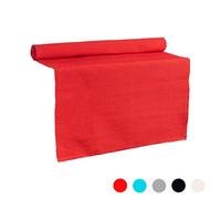 Nicola Spring Ribbed Cotton Table Runner - 48 X 183Cm - Red