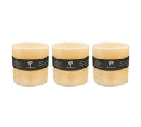 Nicola Spring Round 3 Wick Vanilla Pillar Candles - 130 Hours - Cream - Pack Of 3
