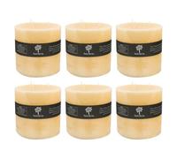 Nicola Spring Round 3 Wick Vanilla Pillar Candles - 130 Hours - Cream - Pack Of 6 - Vanilla Candle Home Fragrance Aromatherapy