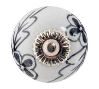 Nicola Spring Round Ceramic Cabinet Knob - Black Flower | Size: 1000mm x 500mm Nicola Spring Black 1000mm x 500mm
