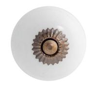 Nicola Spring Round Ceramic Cabinet Knob - White